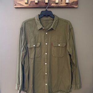 Men’s Levi's Button Casual Down Shirt - Olive Green